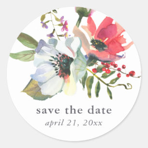 Floral Wedding Save the Date Sticker