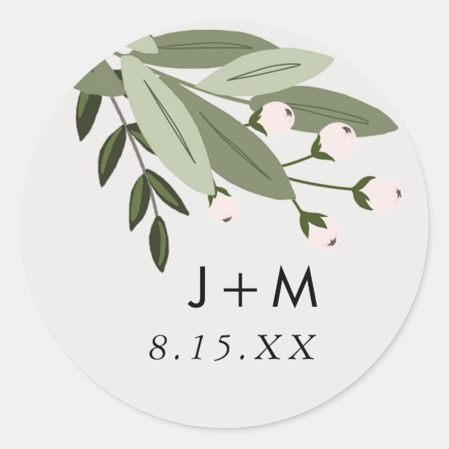 Floral Wedding Sprigs Sticker (Vorderseite)