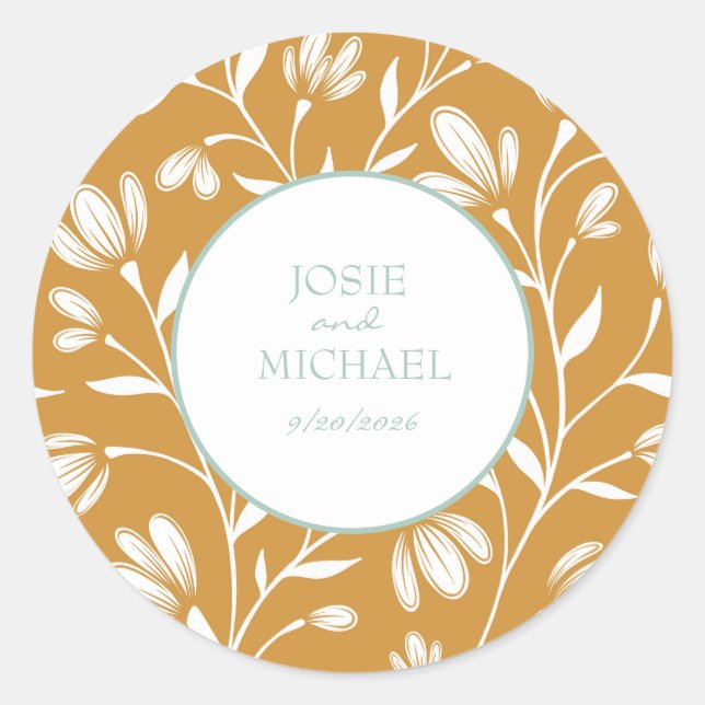 Floral Wedding Sticker (Vorderseite)