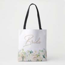Floral Wedding Tasche White BRIDE