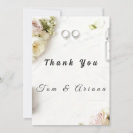 Floral Wedding Thank You Card Dankeskarte