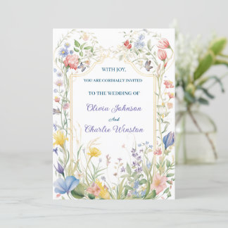 Floral Wedding Watercolor Botanical Spring Garden Einladung