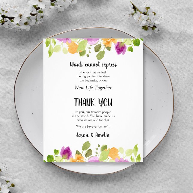 Floral Wedplace Setting Vielen Dank Flyer (Von Creator hochgeladen)