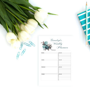 Floral Weekly Planner Personalisiert Post-it Klebezettel