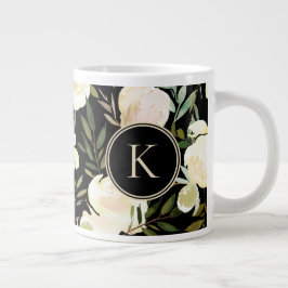 Floral weiß und grün romantisch Jumbo-Tasse