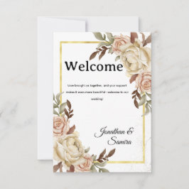 Floral Welcome Card Einladung