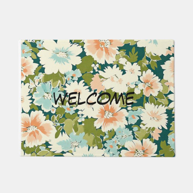 Floral Welcome Doormat Fußmatte (Vorderseite)