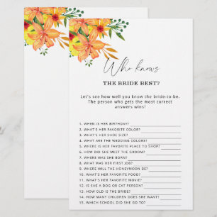Floral Wer kennt das beste Spiel der Braut