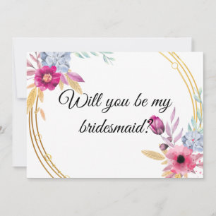 Floral Werden Sie meine Bridesmaid-Einladung sein Einladung