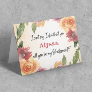 Floral Werden Sie meine Bridesmaid-Faltkarte sein