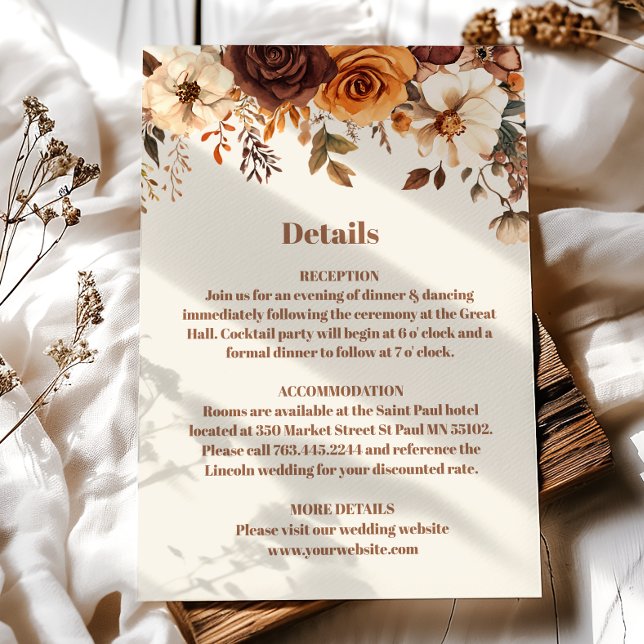 Floral Western Cowboys Wedding Begleitkarte (Von Creator hochgeladen)