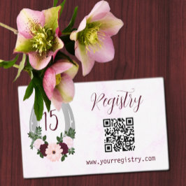 Floral Western Horseshoe Quinceanera Registrierung Begleitkarte