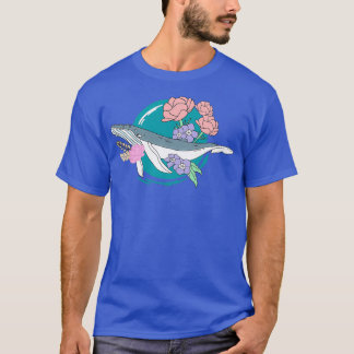 Floral Whale Abbildung T T-Shirt