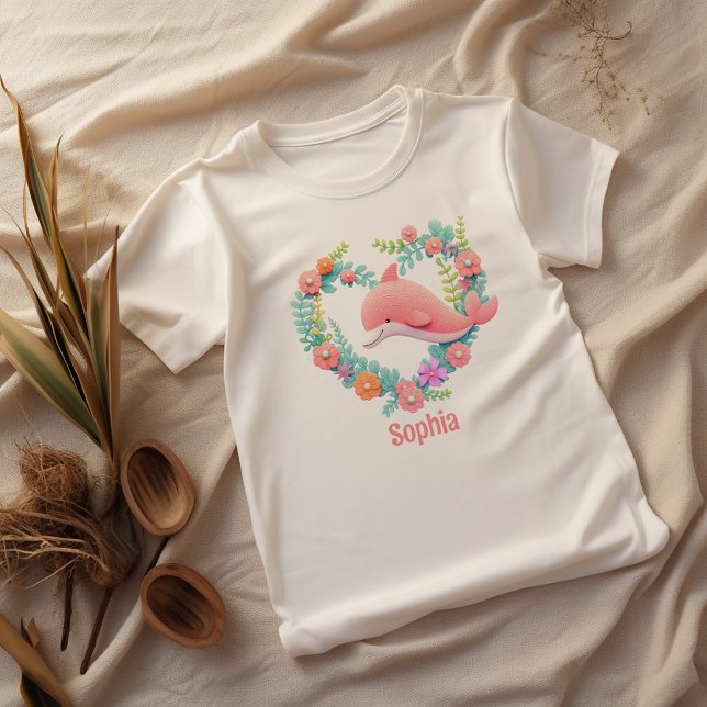 Floral Whale Herzname Liebe T-Shirt (Von Creator hochgeladen)