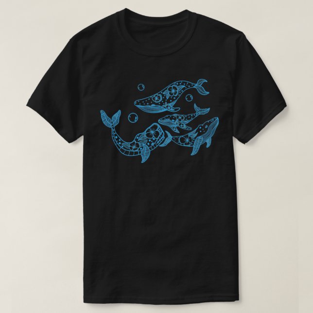 Floral Whales T-Shirt (Design vorne)