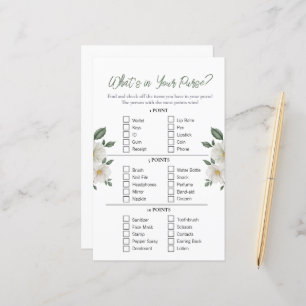 Floral "What's in Your Purse" Brautparty Game