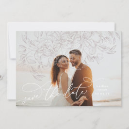 Floral Whimsical Boho Save the Date Fotokarte