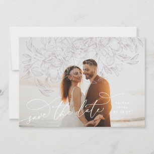 Floral Whimsical Boho Save the Date Fotokarte