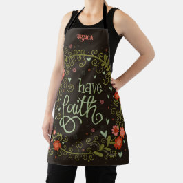 Floral Whimsical Custom Faith Inspirivity Schürze