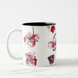 Floral Whispers -Abstract Acrylic Hibiscus & Rose Zweifarbige Tasse