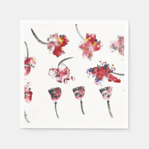 Floral Whispers - Abstrakter Acrylic Hibiskus und Serviette