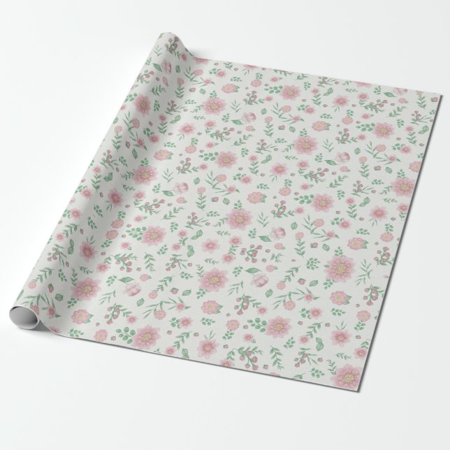 Floral Whispers: ZazzleWrapMagic Exklusive Wraps Geschenkpapier (Ungerollt)