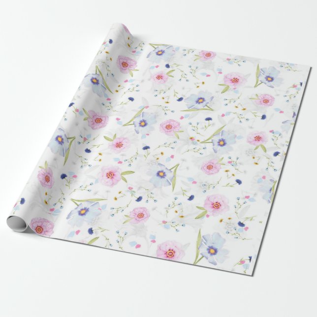Floral Whispers: ZazzleWrapMagic Exklusive Wraps Geschenkpapier (Ungerollt)