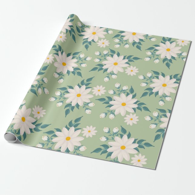 Floral Whispers: ZazzleWrapMagic Exklusive Wraps Geschenkpapier (Ungerollt)