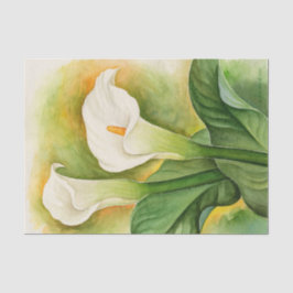 Floral White Cala Lily Decoupage Wasserfarbe Seidenpapier