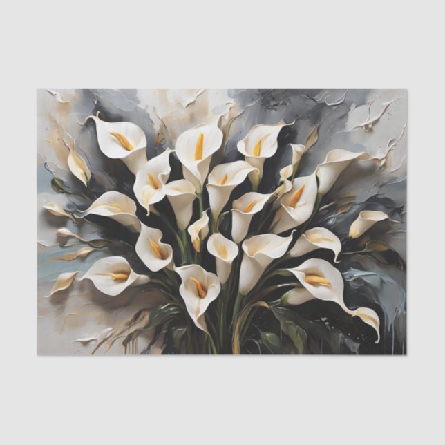 Floral White Calla Lily Seidenpapier (Vorderseite)