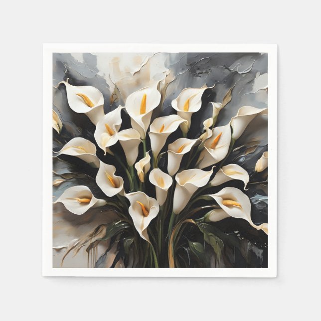 Floral White Calla Lily Serviette (Vorderseite)