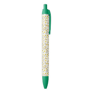 Floral White Daisies Green Trendy Design Template Kugelschreiber