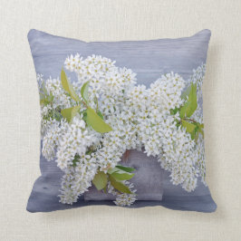 Floral White Lilacs Bouquet Foto Kissen