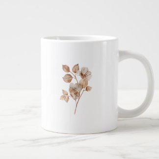 Floral White Mug | Aesthetic Flower Coffee Cup Jumbo-Tasse