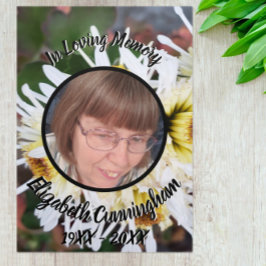 Floral White Spider Mum Patch Fünf-Foto-Gedenkstät Dreifach Gefaltete Ankündigung