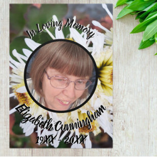 Floral White Spider Mum Patch Fünf-Foto-Gedenkstät Dreifach Gefaltete Ankündigung