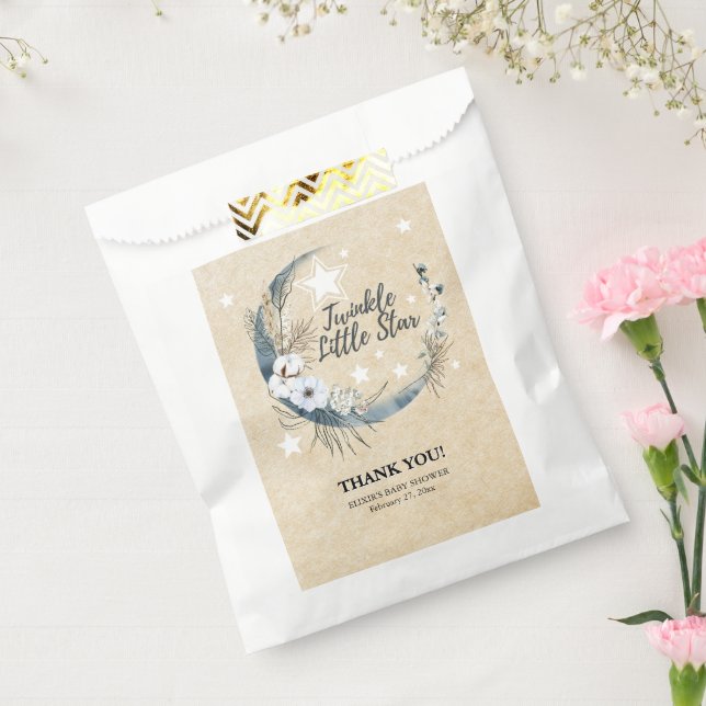 Floral White Twinkle Little Star Baby Dusche Geschenktütchen (Versiegelt)