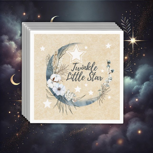 Floral White Twinkle Little Star Baby Dusche Serviette (Von Creator hochgeladen)