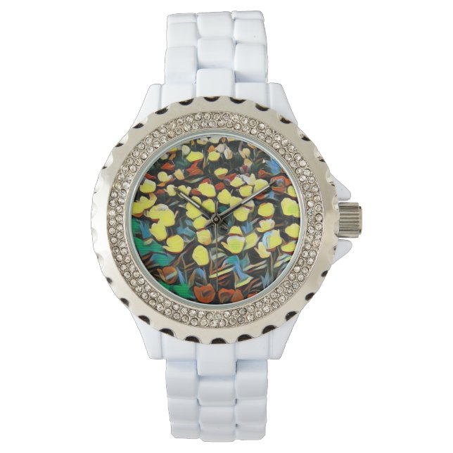Floral White Watch (Dreaming) Armbanduhr (Vorderseite)