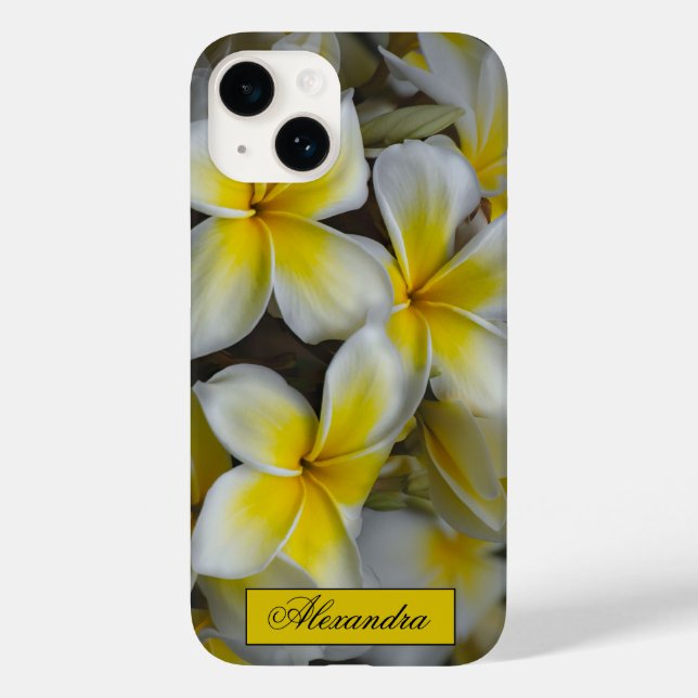 Floral White Yellow Plumeria Fotografie Case-Mate iPhone Hülle (Rückseite)