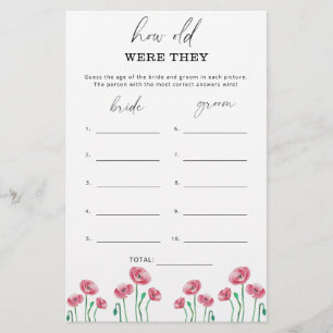 Floral Wie alt waren sie Brautspiel