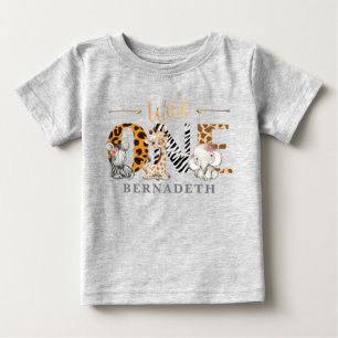 Floral Wild One 1. Geburtstag Jungle Baby T - Shir T-shirt