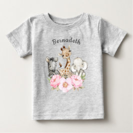 Floral WILD ONE Safari Erster Geburtstag Baby T-Sh T-shirt