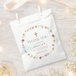 Floral Wildblume Girl Taufe Vielen Dank für Ihre U Geschenktütchen