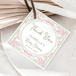 Floral Wildflower Girl Baby Shower Thank you Geschenkanhänger