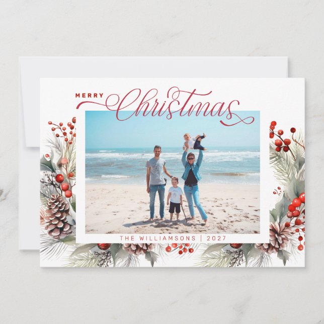 Floral Winter Frohe Weihnachten (Vorderseite)