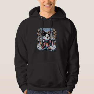 Floral Winter Kitten Lover Japanisch Art Niedlich Hoodie