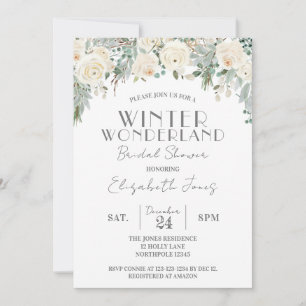 Floral Winter Wonderland Brautparty Einladung