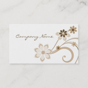 Floral Wirbel Business Card, Latte Visitenkarte