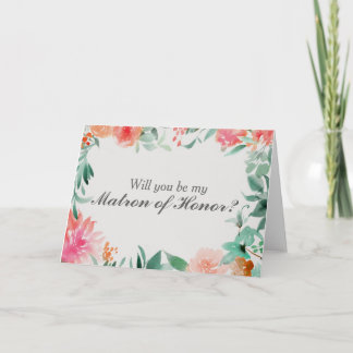 Floral wirst du meine Ehrenkarte sein Einladung